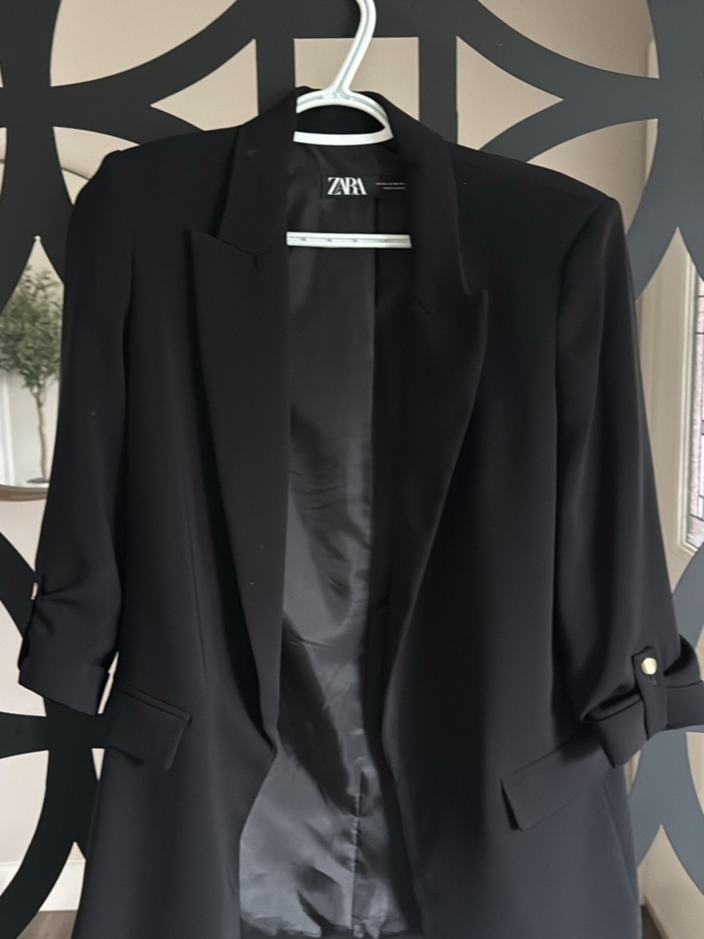 ZARA Black Women's Long Open Blazer